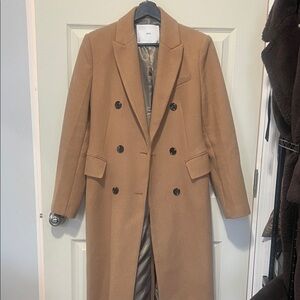 Mango Women's Tan Double-Breasted Trench Coat